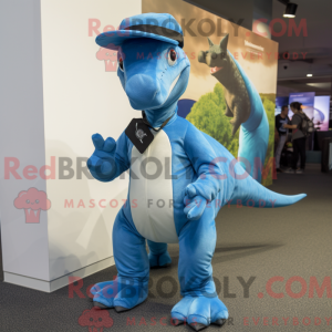 Blå Parasaurolophus maskot...