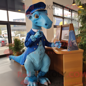 Blå Parasaurolophus maskot...