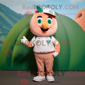 Peach Kiwi maskot kostume...
