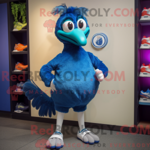 Blue Peacock maskot kostyme...