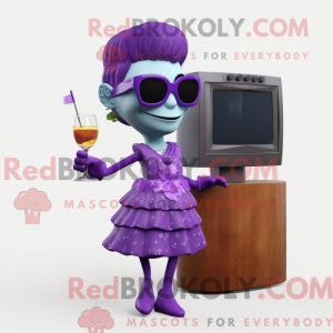 Lilla tv-maskotkostumefigur...