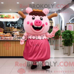 Pink Steak-maskotdraktfigur...