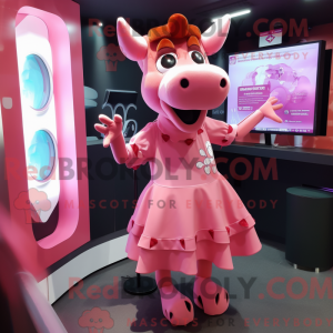 Pink Steak-maskotdraktfigur...