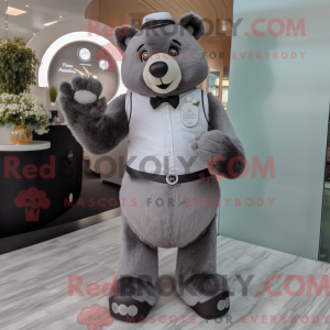 Gray Bear maskot kostume...