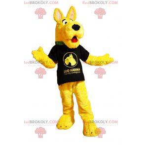 Karaktermaskot - Gul hund i en t-shirt