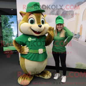 Grøn Chipmunk maskot...