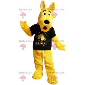 Charakter Maskottchen - Gelber Hund in einem T-Shirt