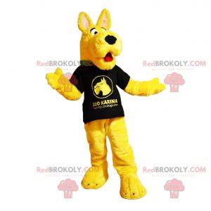 Karaktermaskot - Gul hund i en t-shirt