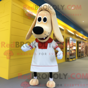Cream Hot Dog mascot...