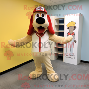 Cream Hot Dog maskot...