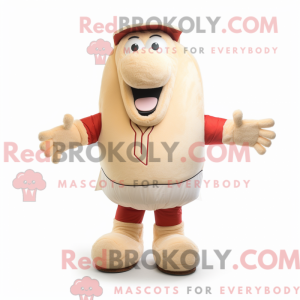 Cream Hot Dog maskot...