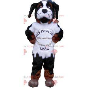 Aggressive black and white dog mascot