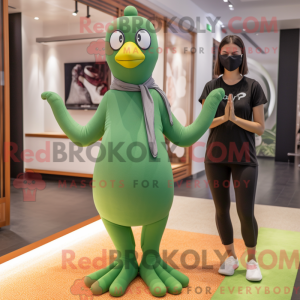 Grøn Quail maskot kostume...