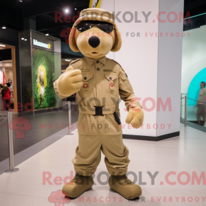 Tan Commando mascot costume...