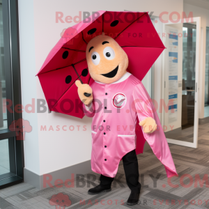 Pink Pizza Slice maskot...