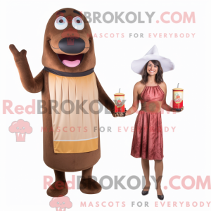 Brown Hot Dogs mascot...