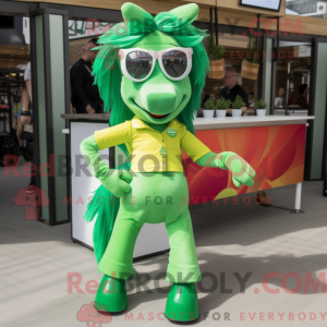 Grøn Mare maskot kostume...