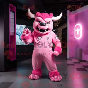 Pink Minotaur maskot...