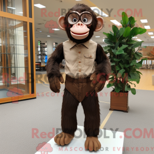 Brun sjimpanse maskot drakt...