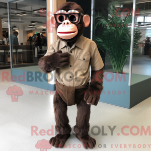 Brun sjimpanse maskot drakt...