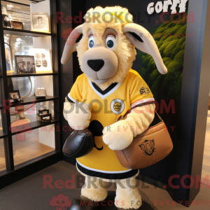 Gold Suffolk Sheep mascot...