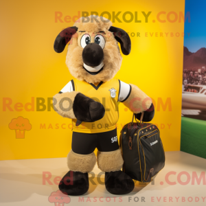 Gold Suffolk Sheep mascot...
