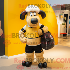 Gold Suffolk Sheep mascot...