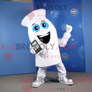Hvid telefon maskot kostume...