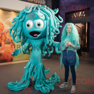 Cyan Medusa Maskottchen...