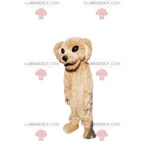 Beige hond mascotte met een mooi gezicht