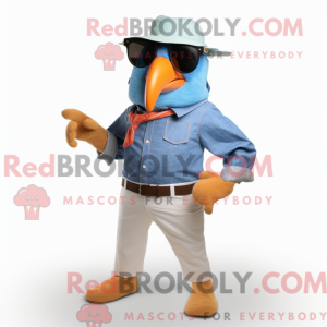 Peach Toucan maskot kostume...