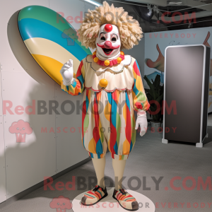 Tan Clown mascot costume...