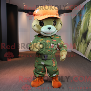 Orange Grøn Beret maskot...
