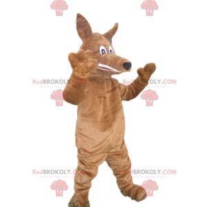 Brown dog mascot with a long muzzle