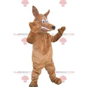 Brown dog mascot with a long muzzle