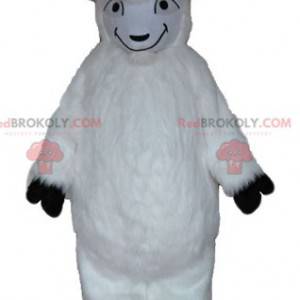 Mascote de cabra branca toda peluda - Redbrokoly.com