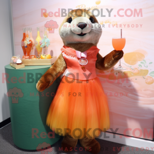 Peach Otter mascot costume...
