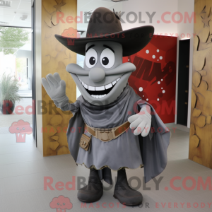 Grå Cowboy maskot kostume...