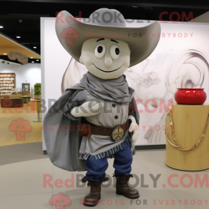 Grå Cowboy maskot kostume...