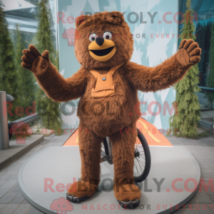 Brun Unicyclist maskot...