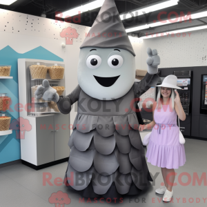 Grå Ice Cream Cone maskot...