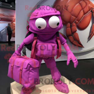 Magenta Krabbe Maskottchen...
