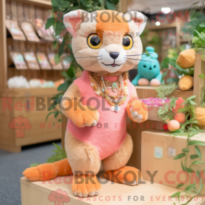 Peach Jaguarundi maskot...