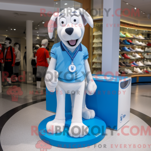 Sky Blue Dog mascot costume...