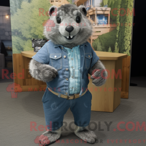 Sølv murmeldyr maskot...