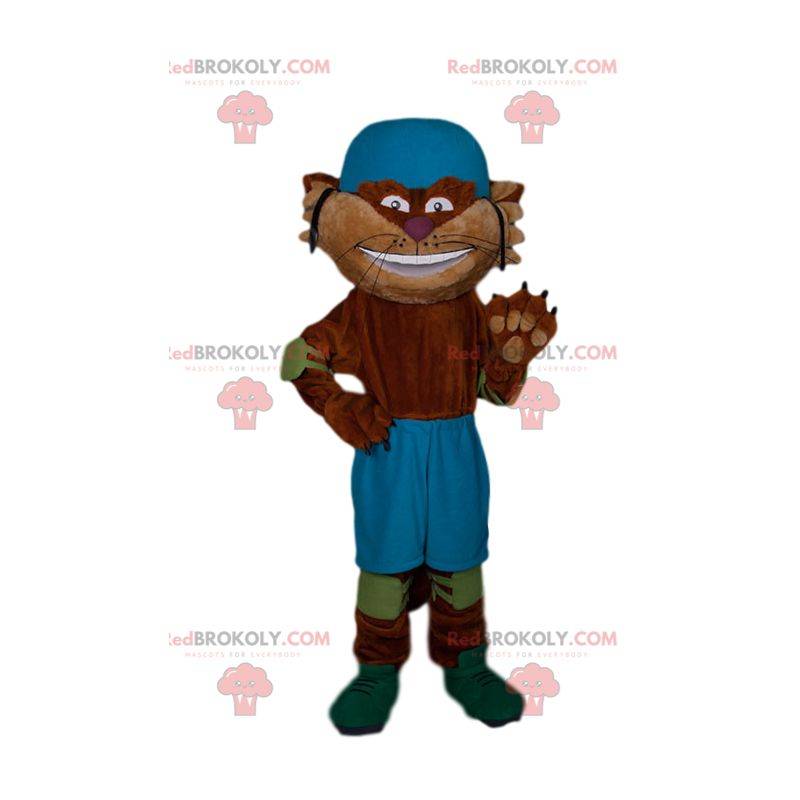 Mascotte gatto in abito rollerblader Mascotte gatto in abito rollerblader