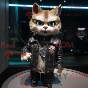 Mascotte de chat habillé d...
