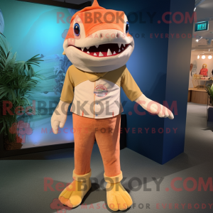 Peach Shark mascot costume...