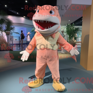Peach Shark mascot costume...