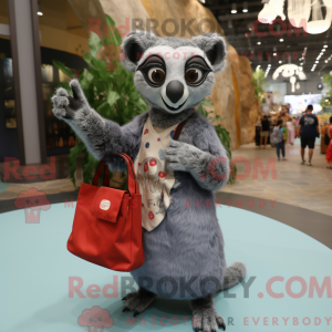 Grå Lemur maskot kostume...